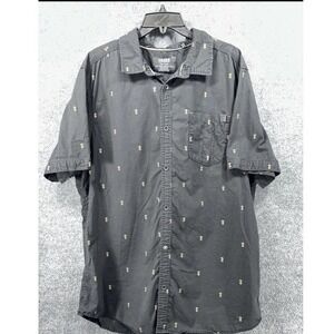 Buffalo Pineapple Print Button‎ Up Shirt Short Sleeve Casual XXL